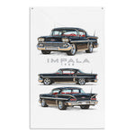 1958 Impala Black Hardtop Banner 34x56 Garage Man Cave Wall Decor Gift