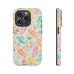 Watercolor Flip Flops pattern Tough Case | Beach Shells Phone Cover