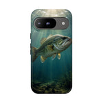 Largemouth Bass Phone Case, Sunlit Underwater Tough Cover, Gift