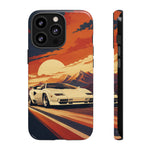 Retro Sunset Countach phone case | Sports car tough cover