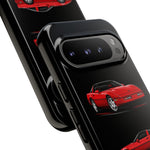 C4 Corvette Art Phone Case Red, Three-View Vector Cover, Gift