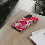 Pop Art Kiss Lip Pattern Phone Case | Bold Lightning Star Collage