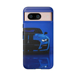 Blue Mustang Art Phone Case, GT500 American Muscle Car Tough Cover for Men