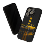 Yellow Camaro Z28 Phone Case, Classic Muscle Car Studio Stripe Cover