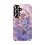 Cherub Cloud Throne Phone Case, Pastel Marble 3D Render Cover
