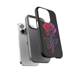 Glitch Rose Neon Phone Case Vaporwave Tough Cover