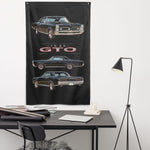 1966 GTO Black Hardtop Banner 34x56 Garage Man Cave Wall Decor Car Guy Gift