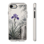 Purple Iris Rain Lakeside Phone Case Zen Art Tough Case