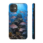 Snapper Reef Phone Case, Sunlit School Ocean Fishing Tough Cover