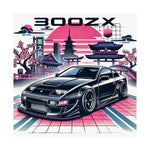 300ZX Poster JDM Black Z32 Drift Car Tokyo Cherry Blossom Retro Art