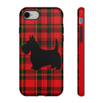 Scottish Terrier Silhouette Plaid Art Tough Phone Case