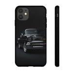Black 1957 Chevy Bel Air Chrome Front Tough Phone Case for Classic Car Fans