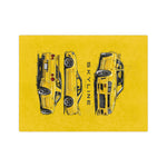 Yellow Skyline GTR Illustration Blanket | R34 Trio Velveteen Microfiber