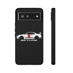 R34 Skyline Japanese Flag Race Car Phone Case | JDM GT-R Tough Cover