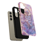 Cherub Cloud Throne Phone Case, Pastel Marble 3D Render Cover