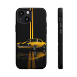Yellow Camaro Z28 Phone Case, Classic Muscle Car Studio Stripe Cover