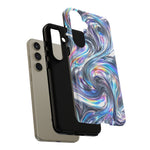 Chrome Metallic Swirl  Art Tough Phone Case
