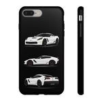 White C7 Z06 Sports Car Phone Case Tough Multi View