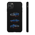 1970 Chevelle SS Phone Case Blue, Three-View Vector Tough Cover