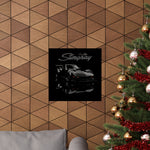 Chevy Corvette C3 Stingray Poster Classic Muscle Car Wall Art Print Black Retro