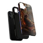 Rainy Window Cat Phone Case, Cozy Painterly Art Cover, Gift