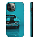 Muscle Car Phone Case Teal 69 Camaro SS, Retro Classic Cover, Guys Gift