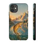 Leaping Golden Trout Lake Scene phone case | Tough Cover