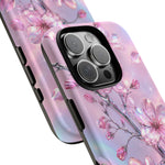 Pink Chrome Cherry Blossom Phone Case | Tough Cover