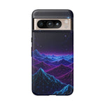 Retro Neon Mountains Phone Case | Vaporwave Galaxy Landscape