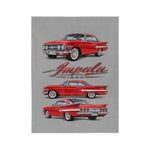 1960 Red Impala Illustration Velveteen Blanket | Classic Car Throw