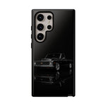 Black Classic C10 Truck Phone Case | Vintage Pickup Reflection, Minimal Auto Design