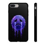 Glitch Sad Face Phone Case, Anime Melt Static Tough Cover