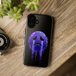Glitch Sad Face Phone Case, Anime Melt Static Tough Cover