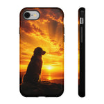 Golden Retriever Golden Hour Silhouette Art Tough Phone Case