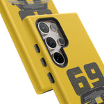 1969 Camaro Z28 Yellow Front View Muscle Car Tough Phone Case