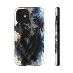 Black Lab Watercolor Art Tough Phone Case - Dog Portrait