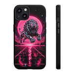 Chrome Lion Phone Case, Neon Grid Katakana Pride Tough Cover