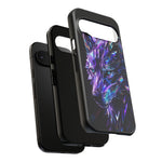 Holographic Wolf Phone Case, Fractured Prism Iridescent Cover