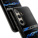 Blue C7 Z06 Sports Car Tough Phone Case Track Style Cover Gift