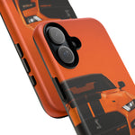Orange Mustang Art Phone Case, GT500 American Muscle Car Tough Cover for Male