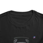 Black C8 Corvette Top View Sports Car Toddler T-Shirt Baby Tee Boys Girls 2T-5T