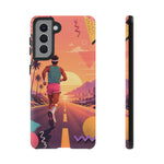 Retro Runner Sunset phone case | 80s Vaporwave jogging design