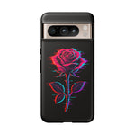 Glitch Rose Neon Phone Case Vaporwave Tough Cover