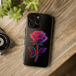 Glitch Rose Neon Phone Case Vaporwave Tough Cover