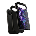 Holographic Wolf Phone Case, Fractured Prism Iridescent Cover
