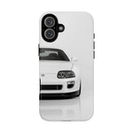 White MK4 Supra Phone Case, Retro 90s JDM Tough Cover for Car Enthusiasts