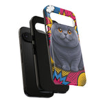 British Shorthair Round Pop Art Tough Phone Case