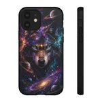 Cosmic Wolf Phone Case, Galaxy Nebula Portrait Tough Cover, Gift