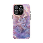 Cherub Cloud Throne Phone Case, Pastel Marble 3D Render Cover