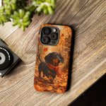 Dachshund Autumn Stroll Dog Tough Phone Case